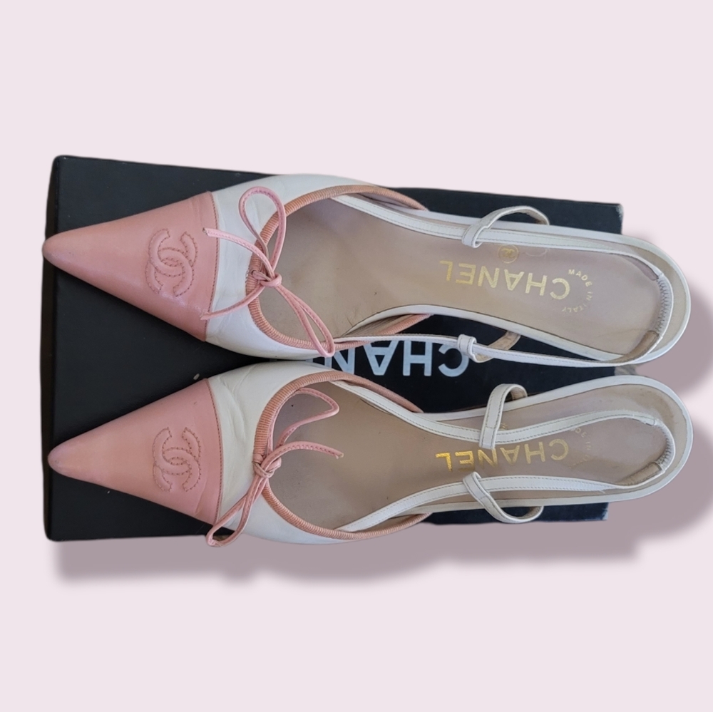 Chanel Kitten Heel Slingback 8 1/2